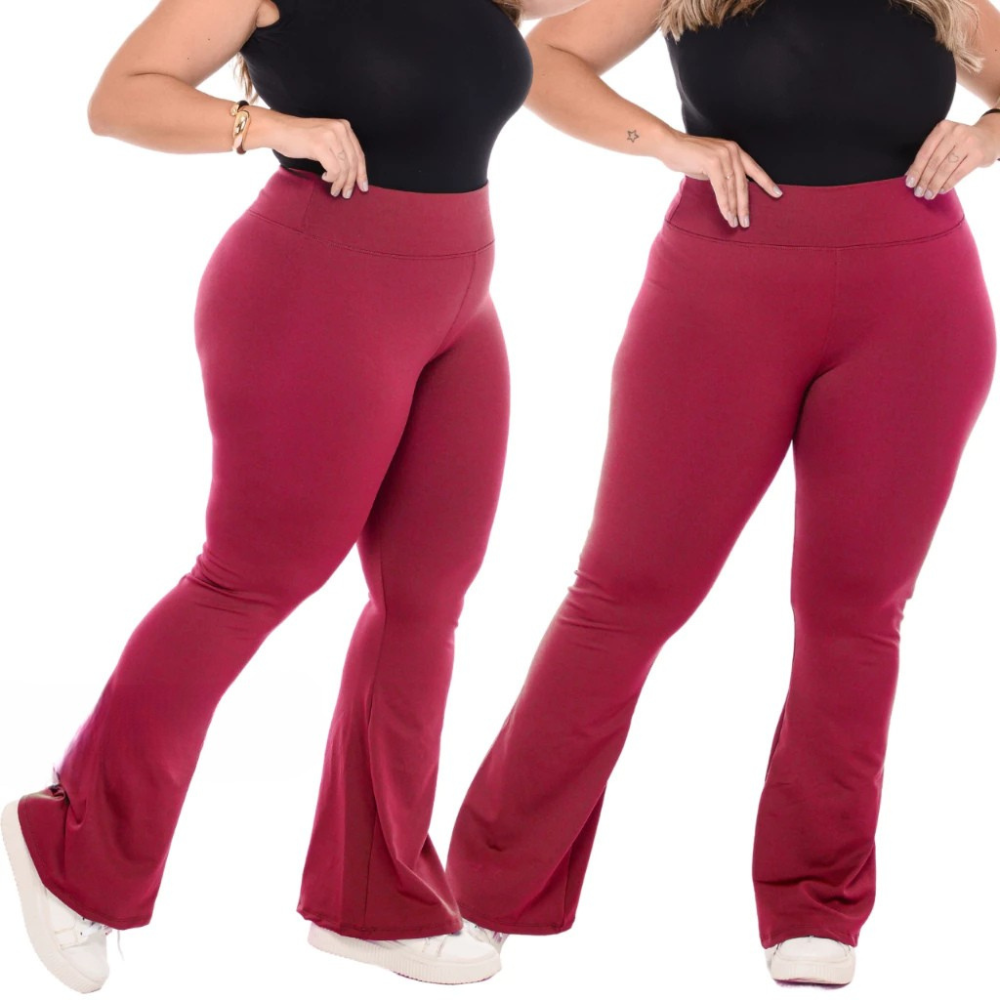 Calça Flare Plus Size Peluciada 👖