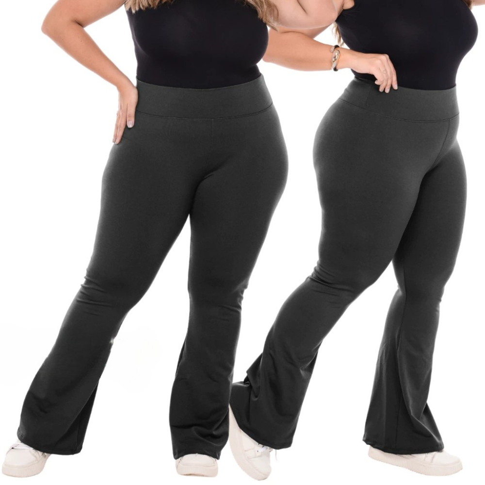 Calça Flare Plus Size Peluciada 👖