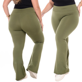 Calça Flare Plus Size Peluciada 👖