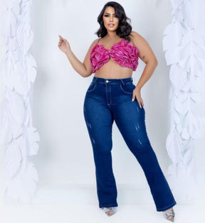 Calça flare plus size