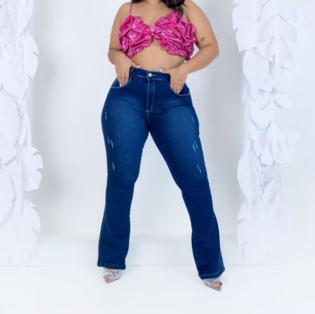 Calça flare plus size