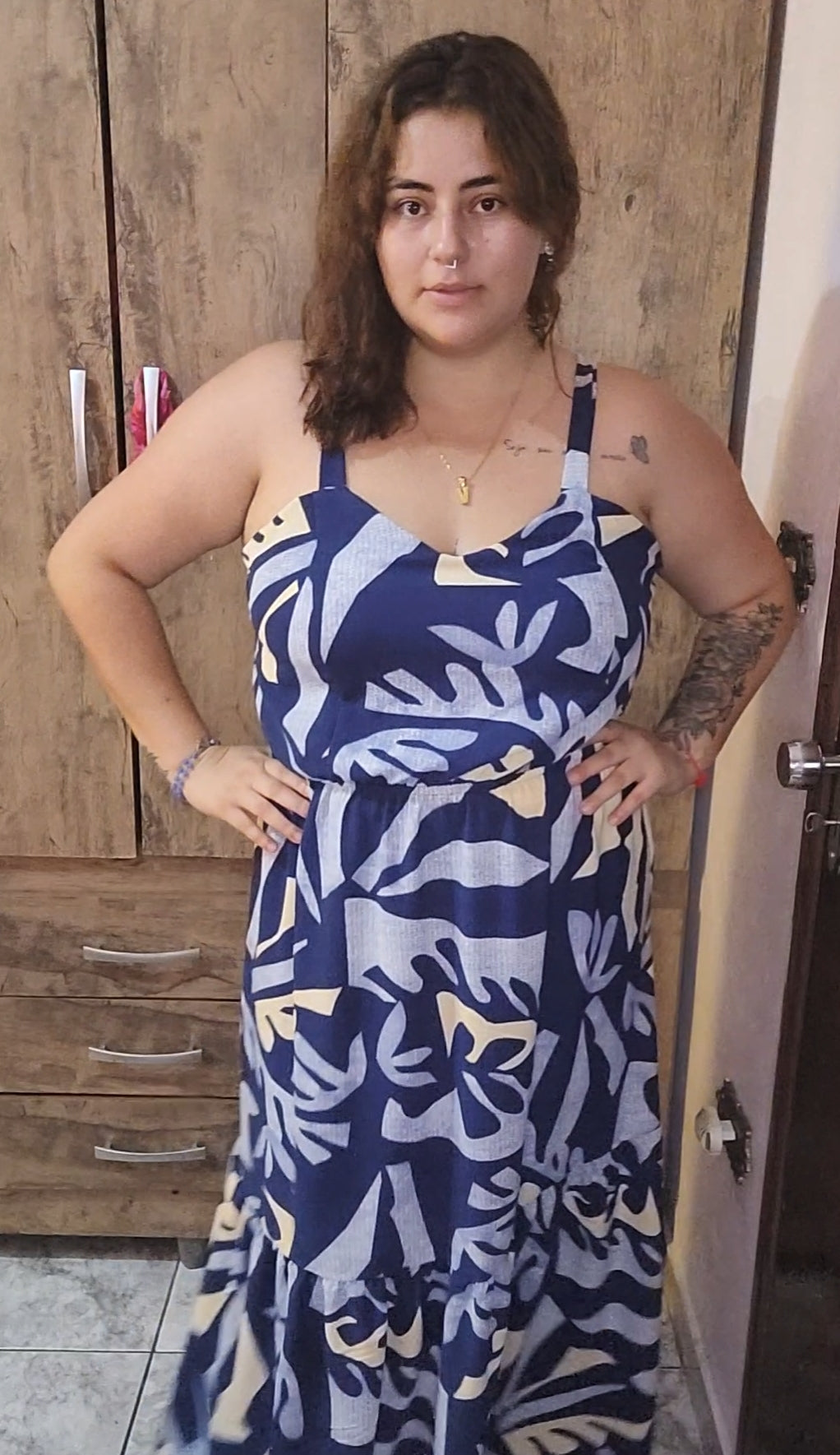 Vestido plus size longo estampado 🌸