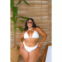 Biquíni Feminino Plus Size Cortininha Fio Dental - Alta Sustentação e Conforto Premium👙