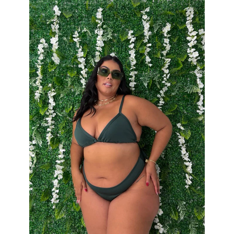 Biquíni Feminino Plus Size Cortininha Fio Dental - Alta Sustentação e Conforto Premium👙